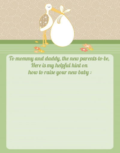 Stork Neutral - Baby Shower Notes of Advice