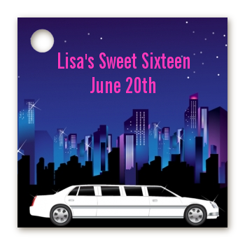 Sweet 16 Limo - Personalized Birthday Party Card Stock Favor Tags