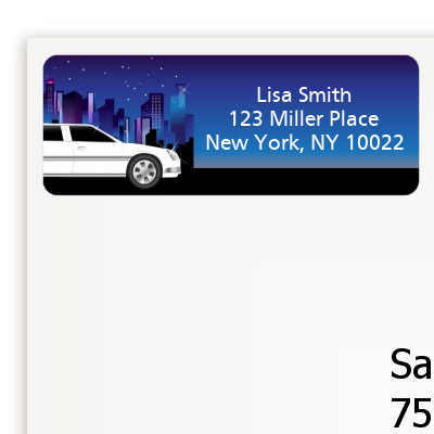 Sweet 16 Limo - Birthday Party Return Address Labels