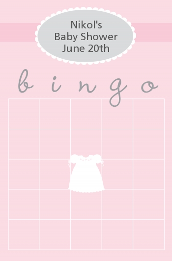 Sweet Little Lady - Baby Shower Gift Bingo Game Card