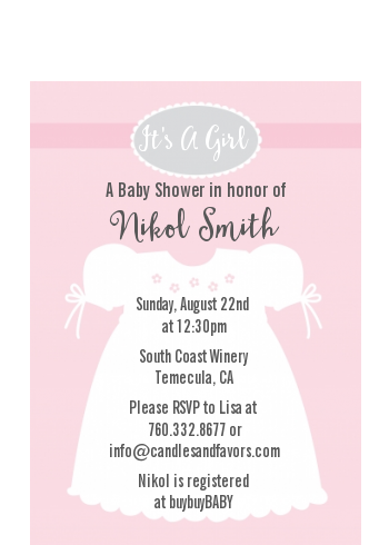 Sweet Little Lady - Baby Shower Petite Invitations