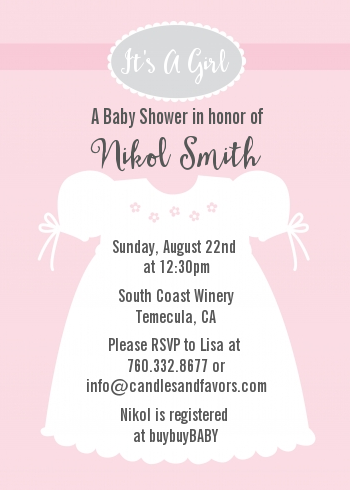 Sweet Little Lady - Baby Shower Invitations