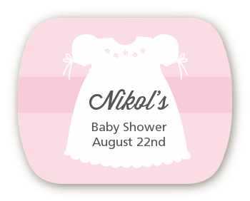 Sweet Little Lady - Personalized Baby Shower Rounded Corner Stickers