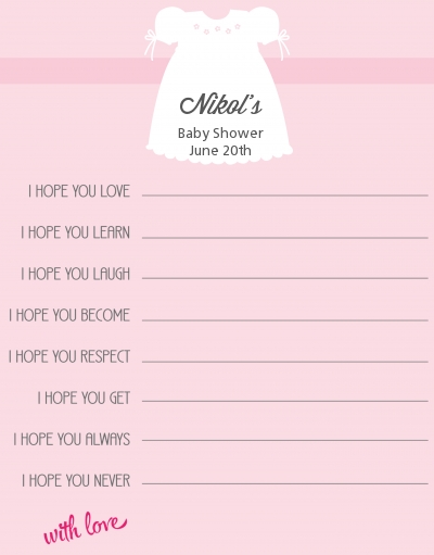 Sweet Little Lady - Baby Shower Wishes For Baby Card