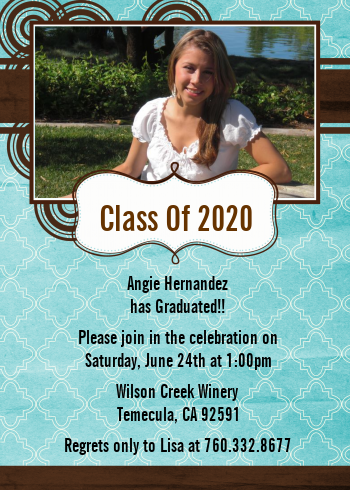 Teal & Brown - Graduation Party Invitations