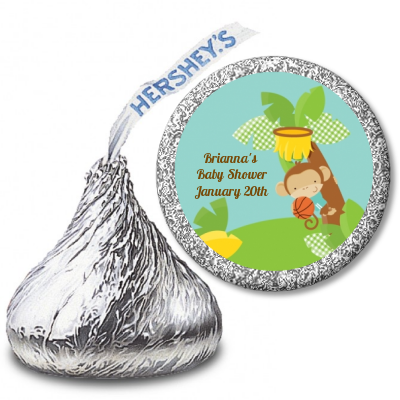 Team Safari - Hershey Kiss Baby Shower Sticker Labels