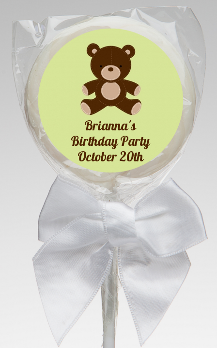  Teddy Bear - Personalized Birthday Party Lollipop Favors Blue