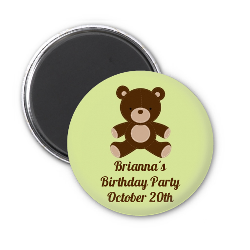  Teddy Bear - Personalized Birthday Party Magnet Favors Blue