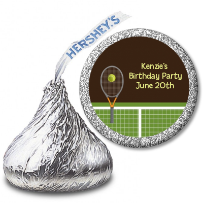 Tennis - Hershey Kiss Birthday Party Sticker Labels