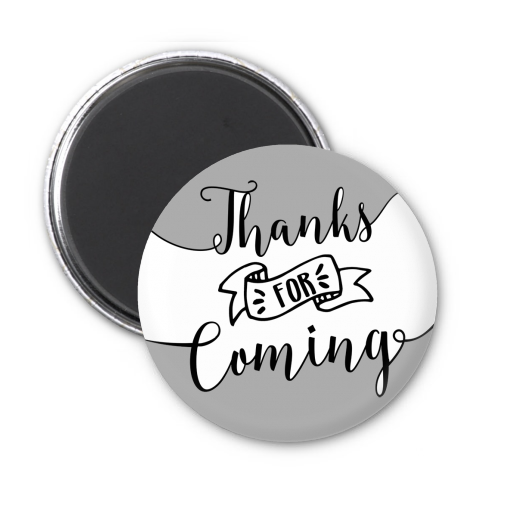  Thanks For Coming - Personalized Baby Shower Magnet Favors Option 1 - White