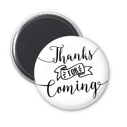  Thanks For Coming - Personalized Baby Shower Magnet Favors Option 1 - White