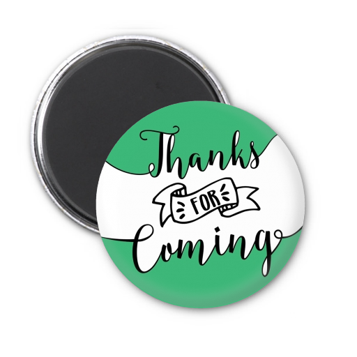  Thanks For Coming - Personalized Baby Shower Magnet Favors Option 1 - White