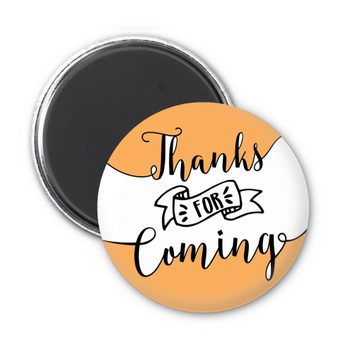  Thanks For Coming - Personalized Baby Shower Magnet Favors Option 1 - White