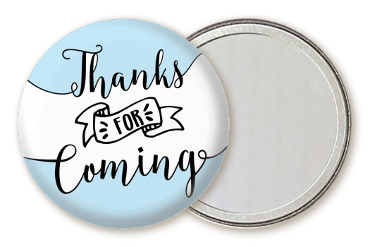  Thanks For Coming - Personalized Birthday Party Pocket Mirror Favors Option 1 - White