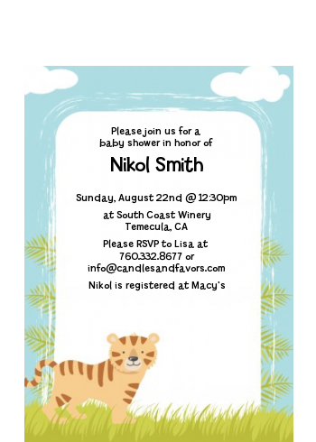 Tiger - Baby Shower Petite Invitations