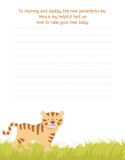 Tiger - Baby Shower Notes of Advice