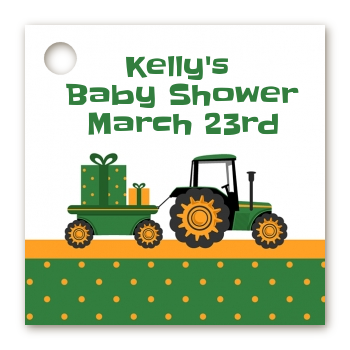 Tractor Truck - Personalized Baby Shower Card Stock Favor Tags