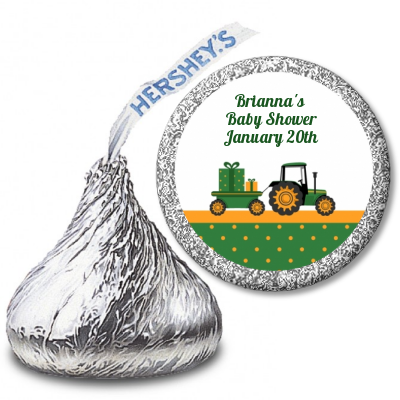 Tractor Truck - Hershey Kiss Baby Shower Sticker Labels