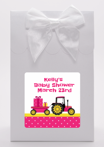 Tractor Truck Pink - Baby Shower Goodie Bags