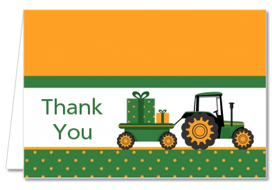  Tractor Truck - Baby Shower Thank You Cards Option 1