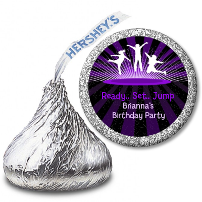 Trampoline - Hershey Kiss Birthday Party Sticker Labels