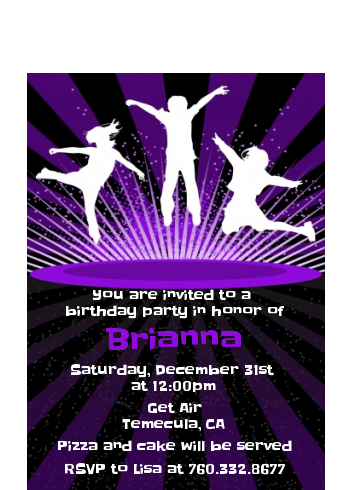  Trampoline - Birthday Party Petite Invitations Option 1