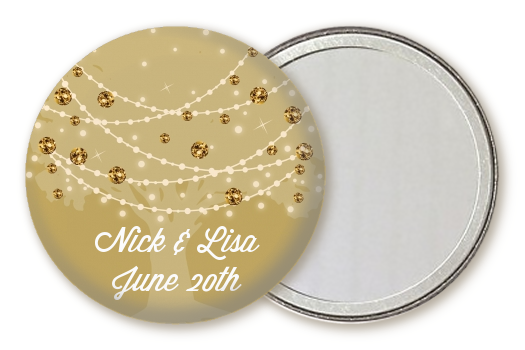  Tree Glitter String Lights - Personalized Bridal Shower Pocket Mirror Favors Gold Option