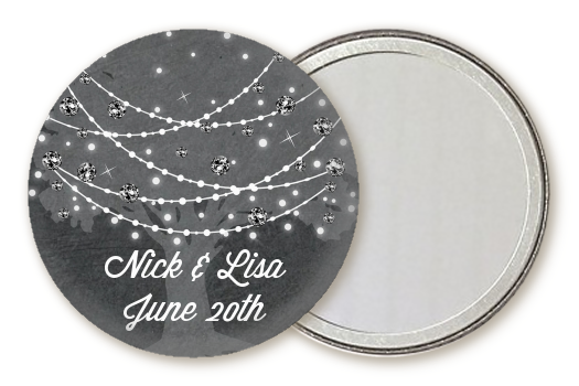  Tree Glitter String Lights - Personalized Bridal Shower Pocket Mirror Favors Gold Option