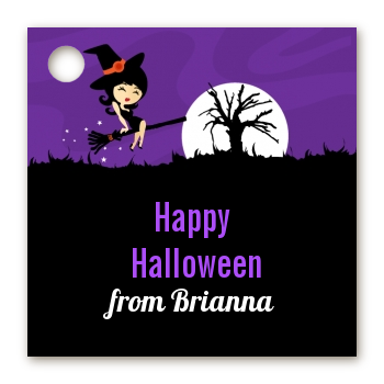 Trendy Witch - Personalized Halloween Card Stock Favor Tags