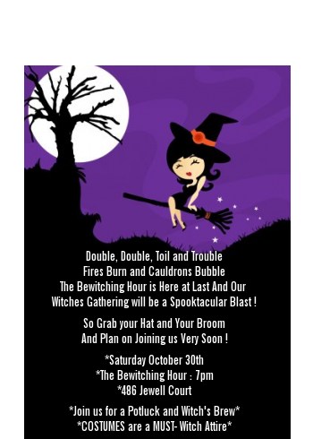 Trendy Witch - Halloween Petite Invitations