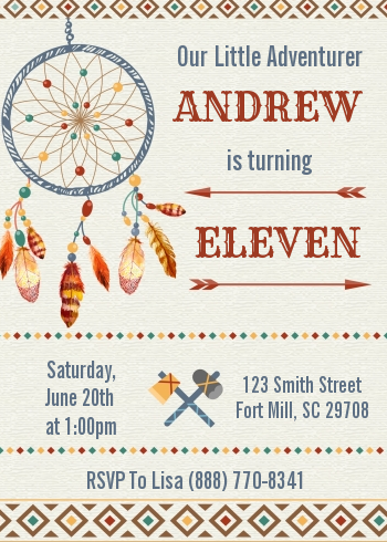 Dream Catcher - Birthday Party Invitations