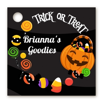 Trick or Treat Candy - Personalized Halloween Card Stock Favor Tags