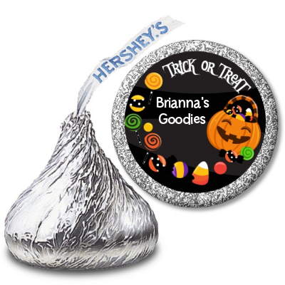 Trick or Treat Candy - Hershey Kiss Halloween Sticker Labels