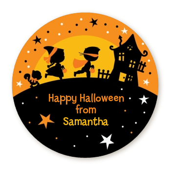  Trick or Treat - Round Personalized Halloween Sticker Labels 
