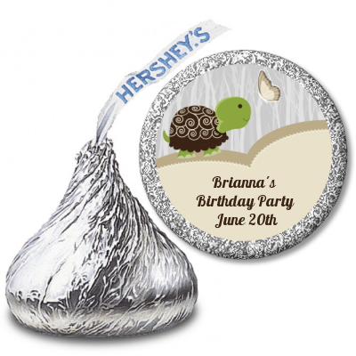 Turtle Neutral - Hershey Kiss Birthday Party Sticker Labels