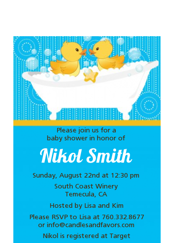 Twin Duck - Baby Shower Petite Invitations