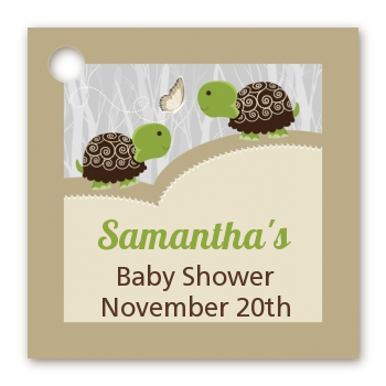 Twin Turtles - Personalized Baby Shower Card Stock Favor Tags