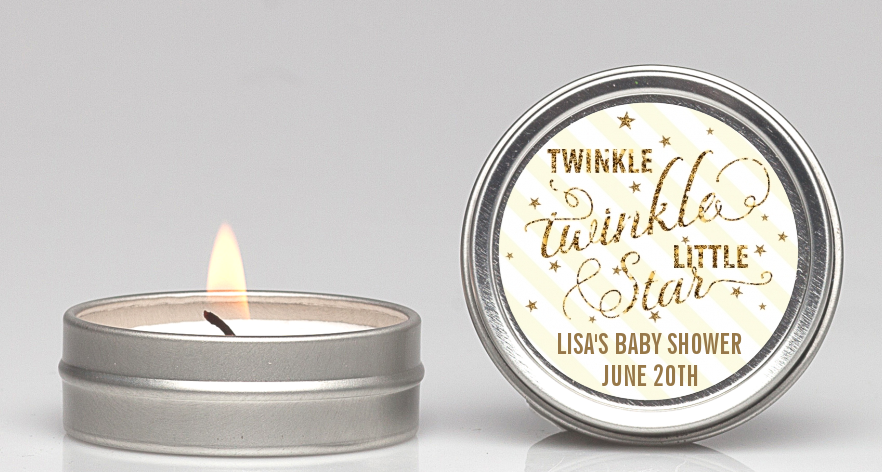  Twinkle Little Star - Baby Shower Candle Favors Option 1 Yellow