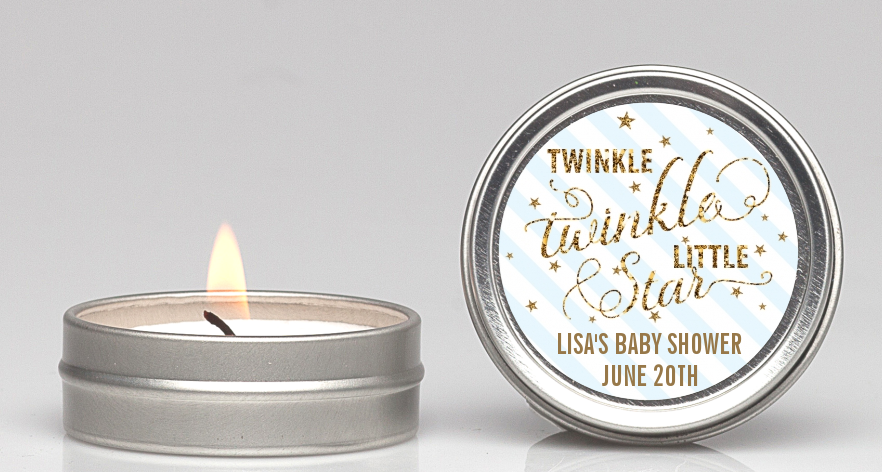  Twinkle Little Star - Baby Shower Candle Favors Option 1 Yellow