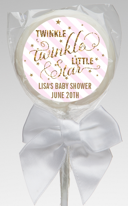 Twinkle Little Star - Personalized Baby Shower Lollipop Favors Option 1 Yellow