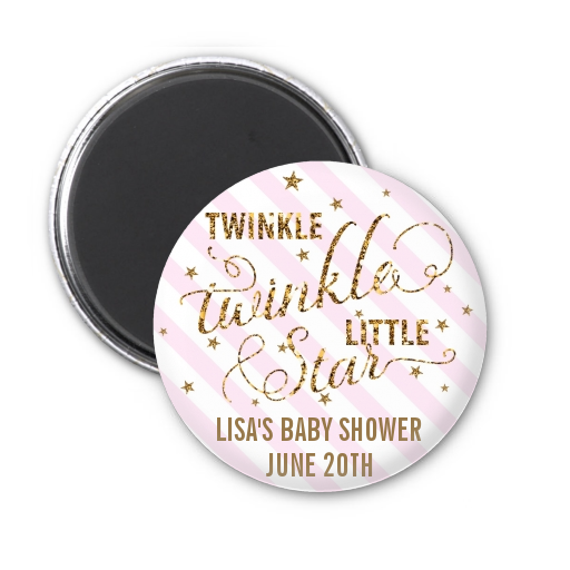  Twinkle Little Star - Personalized Baby Shower Magnet Favors Option 1 Yellow