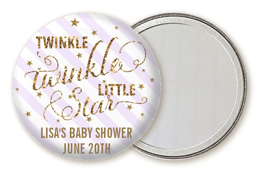  Twinkle Little Star - Personalized Baby Shower Pocket Mirror Favors Option 1 Yellow