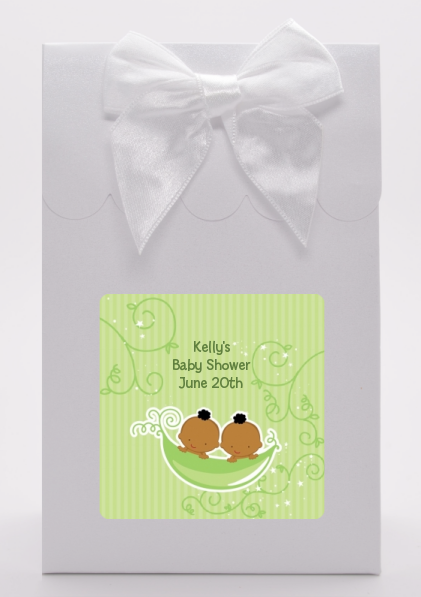  Twins Two Peas in a Pod African American - Baby Shower Goodie Bags 1 Boy 1 Girl