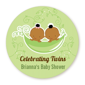  Twins Two Peas in a Pod African American - Personalized Baby Shower Table Confetti 1 Girl 1 Boy