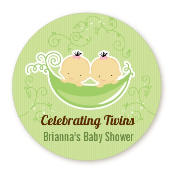  Twins Two Peas in a Pod Asian - Personalized Baby Shower Table Confetti 1 Girl 1 Boy