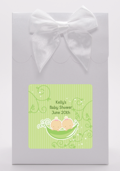  Twins Two Peas in a Pod Caucasian - Baby Shower Goodie Bags 1 Boy 1 Girl