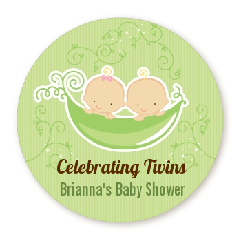  Twins Two Peas in a Pod Caucasian - Personalized Baby Shower Table Confetti 1 Girl 1 Boy
