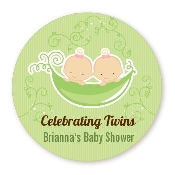  Twins Two Peas in a Pod Caucasian - Personalized Baby Shower Table Confetti 1 Girl 1 Boy