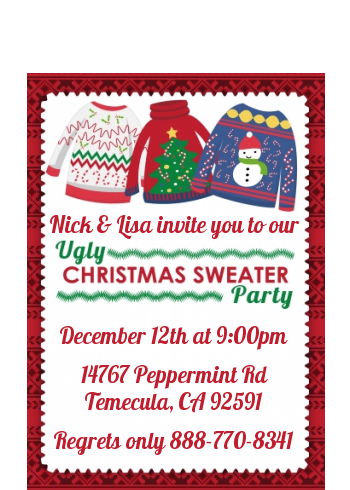 Ugly Sweater - Christmas Petite Invitations