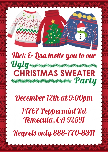 Ugly Sweater - Christmas Invitations